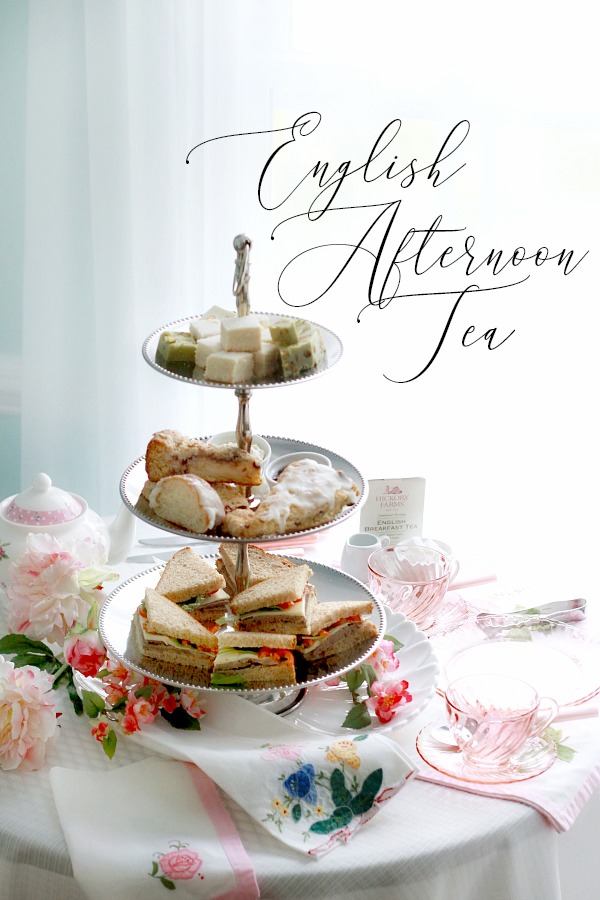 Easy to prepare an English Afternoon Tea just like you might have in London, England with scones, petite sandwiches, shortbread and of course, tea.