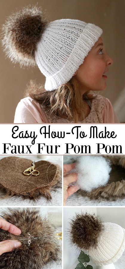 The BEST way to attach faux fur pompoms onto your hats! TUTORIAL