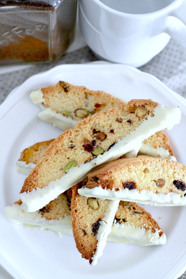 There's nothing better than a crunchy biscotti with your favorite beverage and Pistachio Cherry Biscotti is a perfect treat. You'll love this easy recipe!