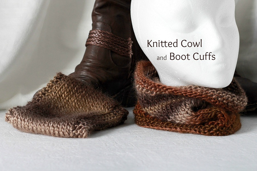 Knitted Boot Cuffs with matching cowl, neck warmer are both warm, stylish and easy to make even for a beginner. Easy pattern and lovely made as gifts.