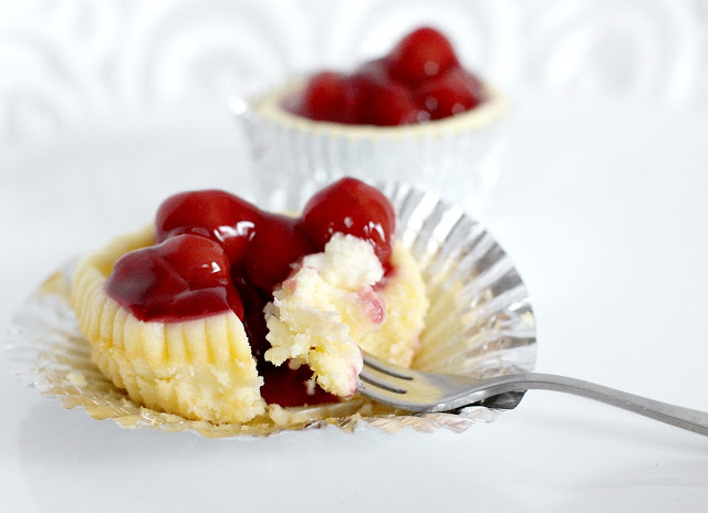Looking for a delicious and easy to make dessert? Try Cherry Cheese Cupcakes. They are always a favorite and look so pretty. Perfect for bridal or baby showers, parties and holidays like Valentine's Day. Top with pie filling of choice. Easy to serve with no slicing too. 