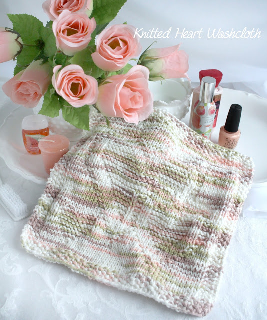 Who doesn't love feeling pampered. Or making someone else feel special. Pretty and practical, I just finished making a Knitted heart wash cloth as a heartfelt gift for a sweet friend. The pattern of hearts is lovely for any occasion but especially cute for Valentine's Day or Mother's Day. 