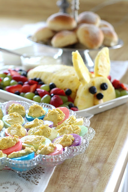 Easter Brunch Bunny Pineapple fruit tray 