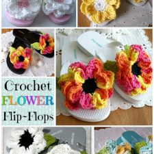 Flip-Flops with Crochet Flowers