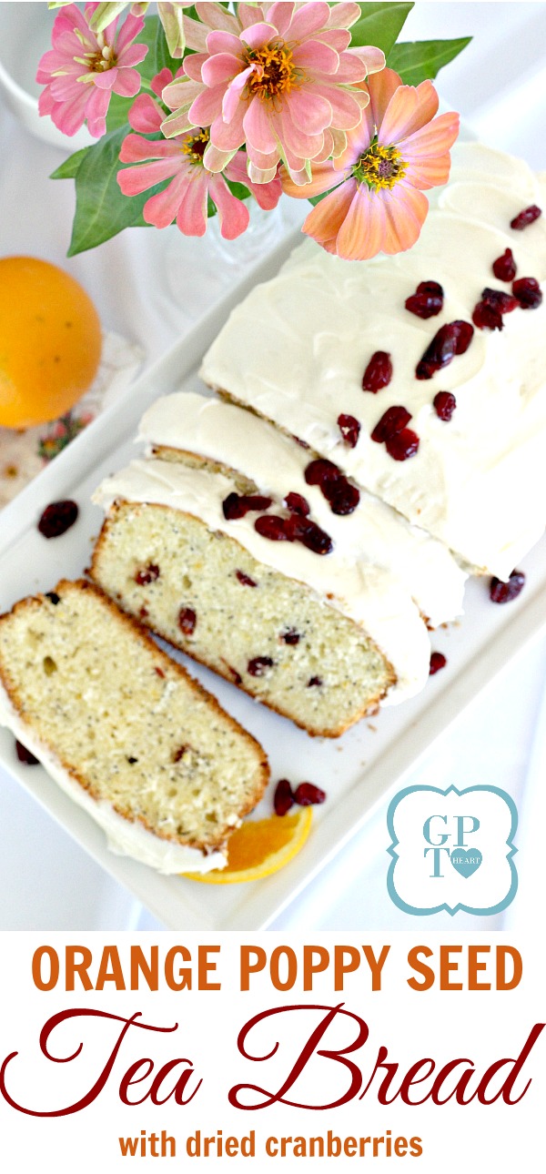 Orange poppy seed tea bread with dried cranberries is lovely for breakfast, snack or to share with friends. Serve frosted or plain. Sweet friendship poem.