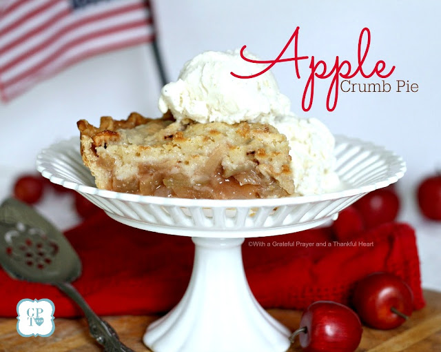 All American Apple Crumb Pie for 4th of July celebrations