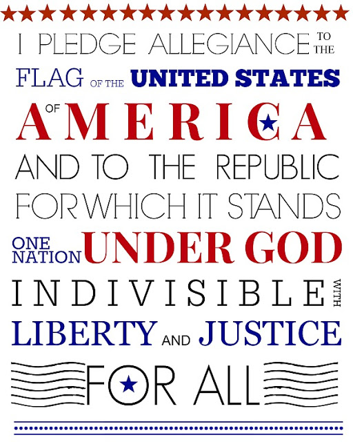 Printable Pledge of Allegiance for Patriotic 4th of July Independence Day