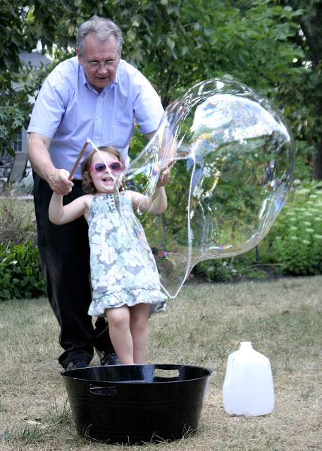 How-to DIY instructions for making a fun summer activity for grandchildren and kids of all ages. GIANT bubbles too big to believe