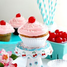 Cupcakes with Cherry Buttercream Frosting