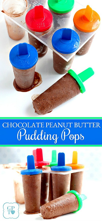 Enjoy an easy summertime recipe for homemade frozen chocolate peanut butter pudding pops for kids and adults alike.