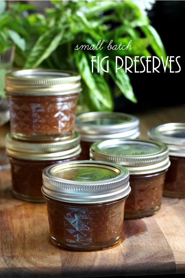 Fig preserves made from figs harvested from backyard fig tree is easy to make and delicious on muffins, toast and even with crackers and cheese.