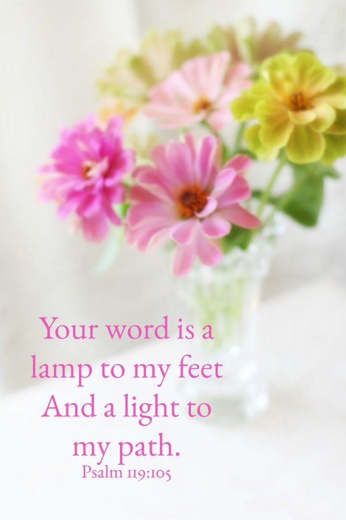 Your word is a lamp to my feet And a light to my path. Psalm 119:105