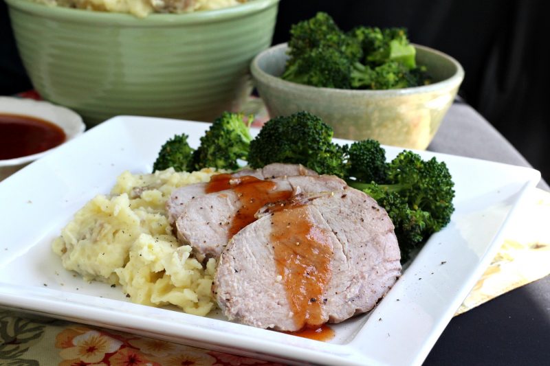 Making an old-fashioned Sunday dinner meal isn't as hard as you think. Serve easy roast pork with sweet & sour sauce, mashed potatoes and steamed broccoli and wait for the smiles.
