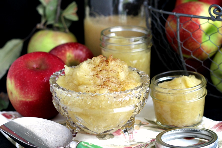 You can easily make a big batch of this Homemade Chunky Applesauce. Just place your applesauce in sterilized jars, and process them in a water bath.