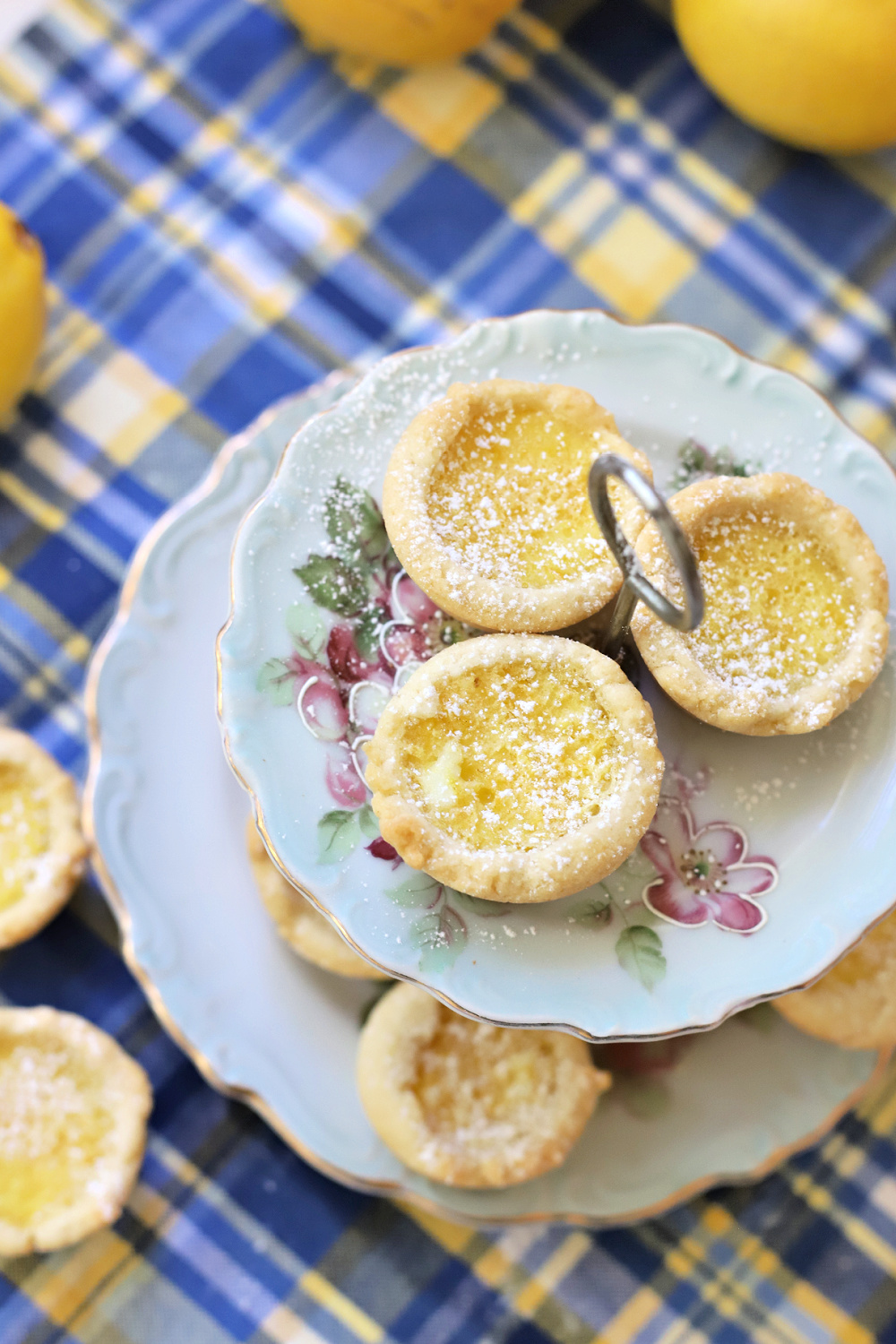 easy recipe for lemon tartlets. Mini lemon filled shortbread cookie cups.