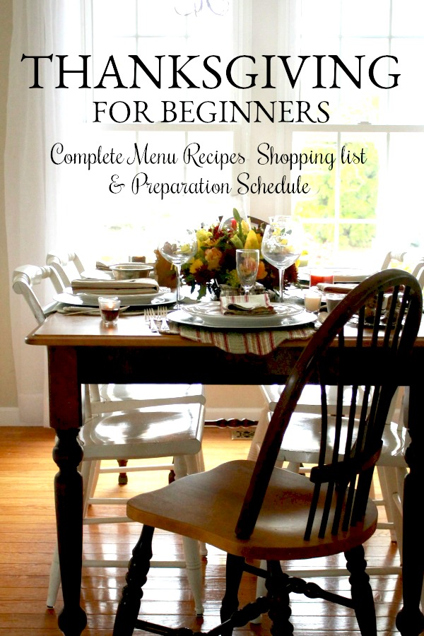 Even a novice can create a lovely feast with Thanksgiving Dinner for Beginners. Complete with recipes, shopping list and preparation schedule.