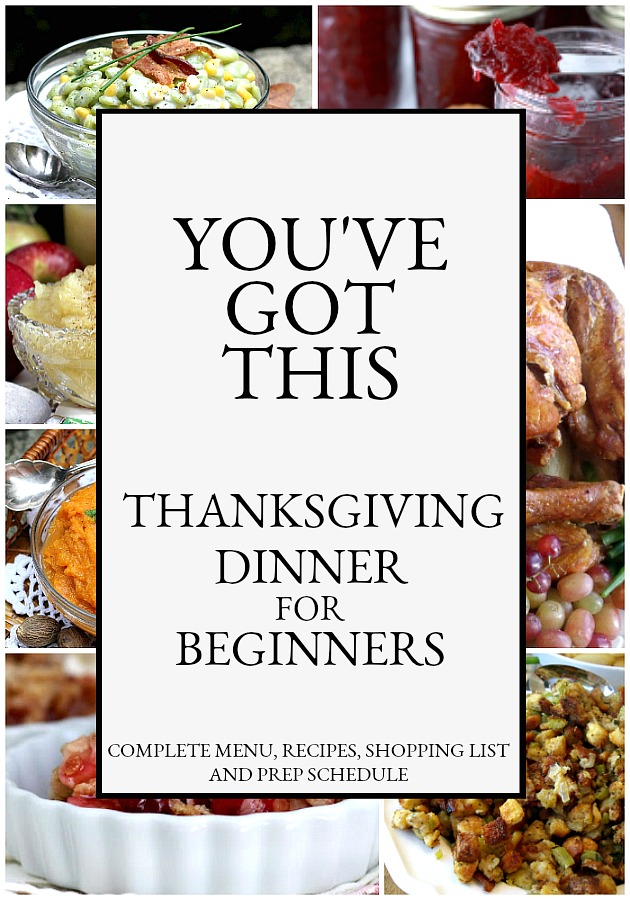 Even a novice can create a lovely feast with Thanksgiving Dinner for Beginners. Complete with recipes, shopping list and preparation schedule.