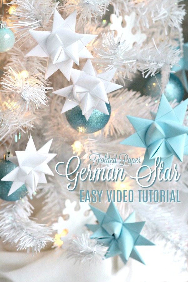 Learn to make German Star paper Ornaments with easy to follow How-To video. Three-dimensional star made by weaving and folding about forty steps.
