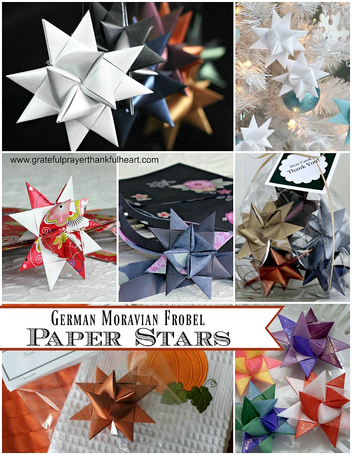 German star paper ornaments tutorial video shows you how to make lovely 3-dimensional stars by weaving and folding paper strips in about forty steps.