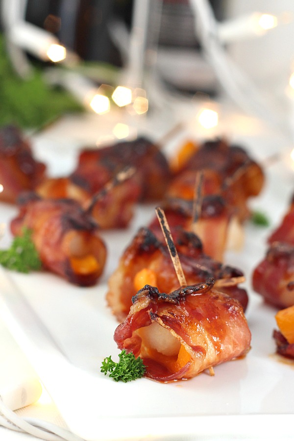 Bacon chestnut wraps are easy to make appetizers and a favorite for holiday parties, super bowl fun and entertaining. Amazing combo of crunchy, salty bacon and a hint of sweetness make them irresistible.