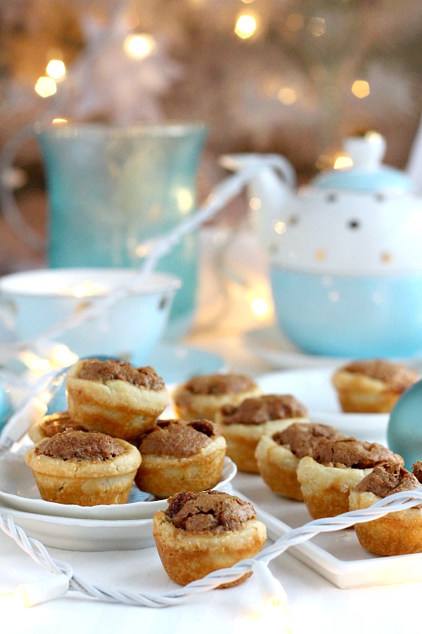 These sweet little Pecan Tassies are like having a bite-sized pecan pie. All of the sweet goodness fills a cream cheese, flaky pastry cup. These delicious tartlets are sometimes called Nut Lassies.