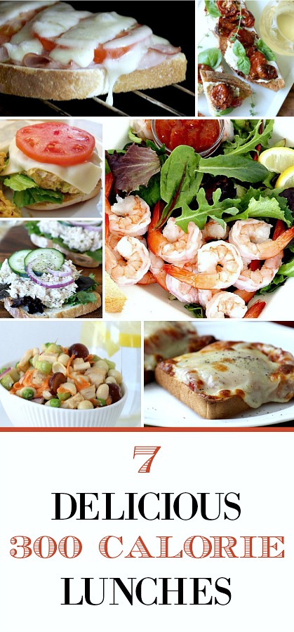 Don't skip lunch or nutrition. Enjoy these tasty, healthy and easy, 7 Satisfying, 300 Calorie Lunches to keep you full and happy throughout your busy day.