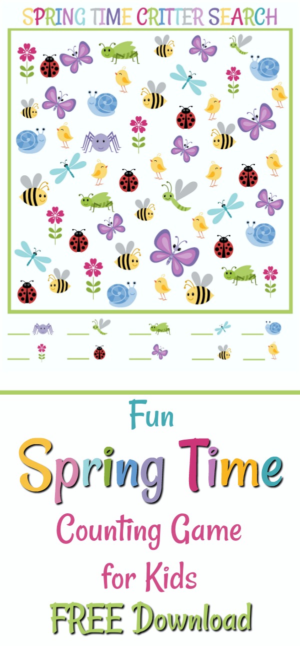As spring arrives it brings early flowers, little bugs and insects that appear as a harbinger of the season ahead. Kids have an innate curiosity and notice even the smallest creatures. Download the FREE colorful printable, Springtime Critter Search, and let them show you fun things through their perceptive eyes.