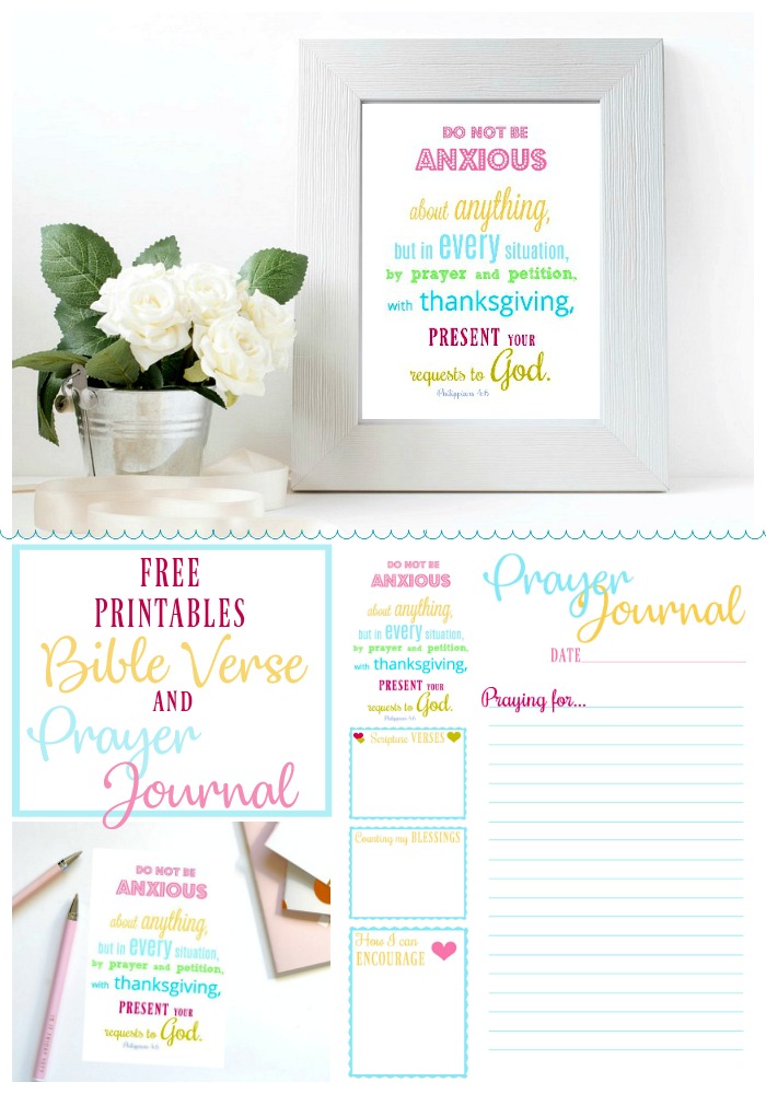 Cheerful, Philippians 4:6 Do not be anxious bible verse, Prayer Journal and bookmark Printables for your diary with prompts for Scripture verses, counting blessings, ways to encourage and prayers. Keep in a notebook or bible.
