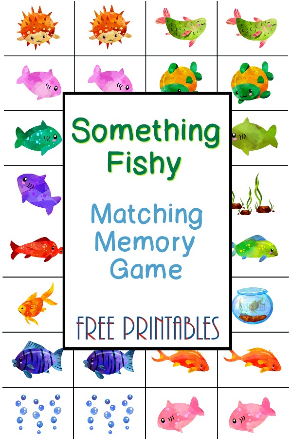 Cute and colorful, Something Fishy matching memory game, provides hours of fun for kids. Easy to laminate at home for durability.
