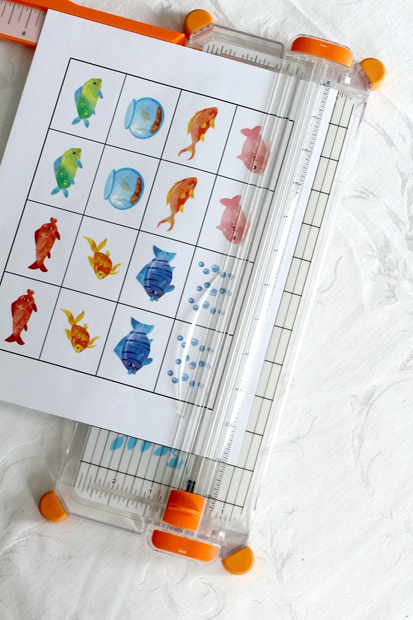 Cute and colorful, Something Fishy matching memory game, provides hours of fun for kids. Easy to laminate at home for durability.