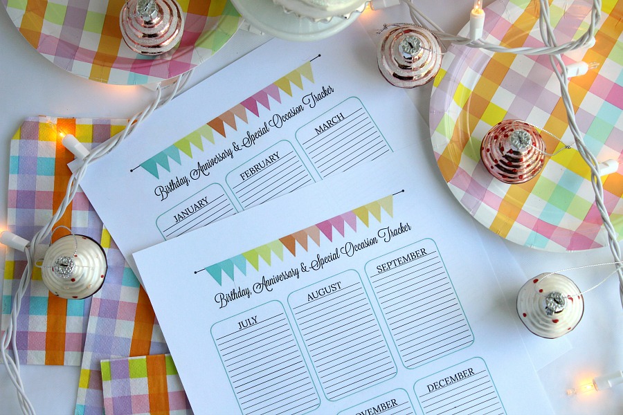 Record special days of sweet family and friends on pretty Birthday, Anniversary & Special Occasion Tracker and Planner FREE printables.