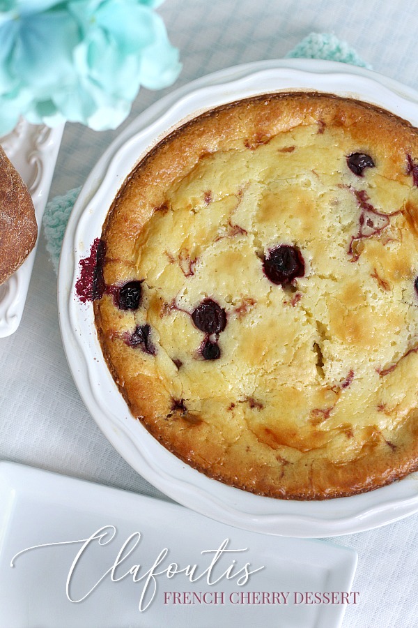 Clafoutis is an elegant yet very easy to prepare French dessert made with cherriesÂ arranged in a buttered dish and covered with a thick flan-like batter. 