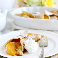 Peaches and Cream Cheese Crepes