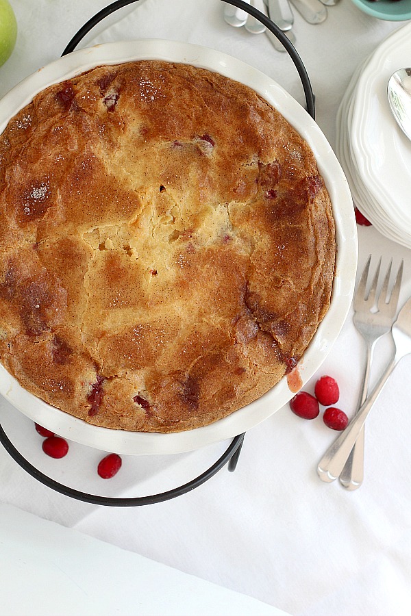 Easy to prepare, Cranberry Apple Cake is a little like cake and a little like pie. Full of autumn fruit, brown sugar and cinnamon, it is a perfect dessert.
