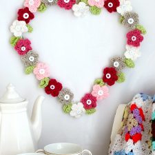 Valentine’s Day Crochet Flower Heart