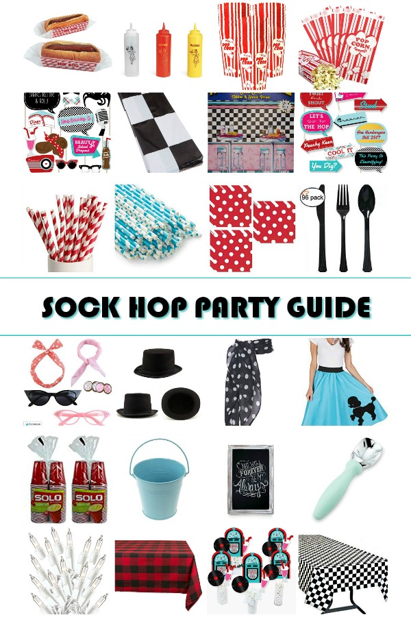 Plan a super fun birthday party celebration. Convenient Sock Hop Party Shopping Guide will help save you lots of time as you gather items and supplies.