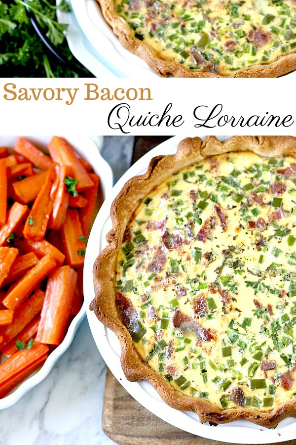 My favorite quiche is from a recipe given to me 40 years ago. It is easy to make and just right for breakfast, brunch, or dinner. A savory combination of Swiss cheese, bacon and veggies in a flaky crust. Instead of cream or half and half, it uses evaporated milk for the creamy filling. 