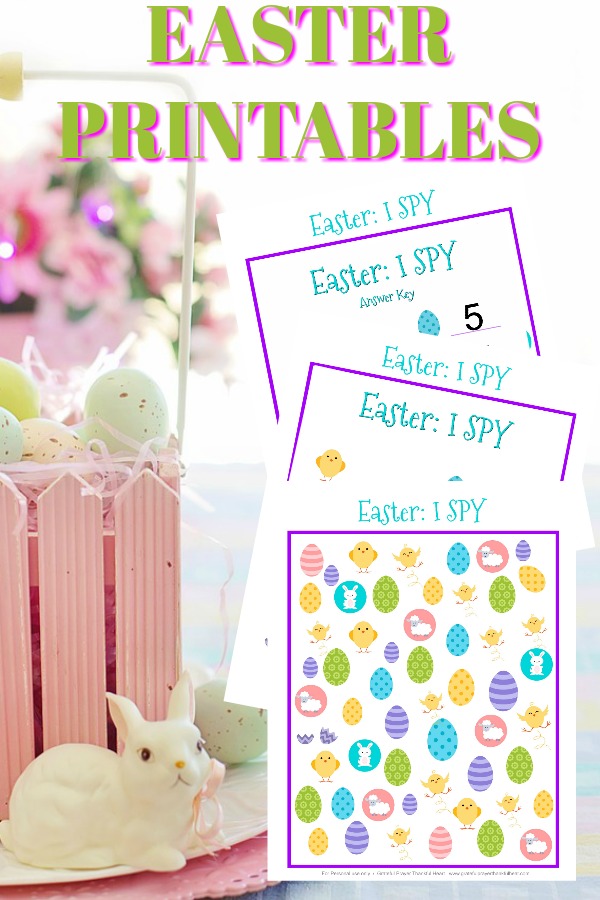 FREE download I Spy Easter Printable kids will enjoy. Colorful and fun seek and count page and activity to keep them entertained before and after your holiday celebration.