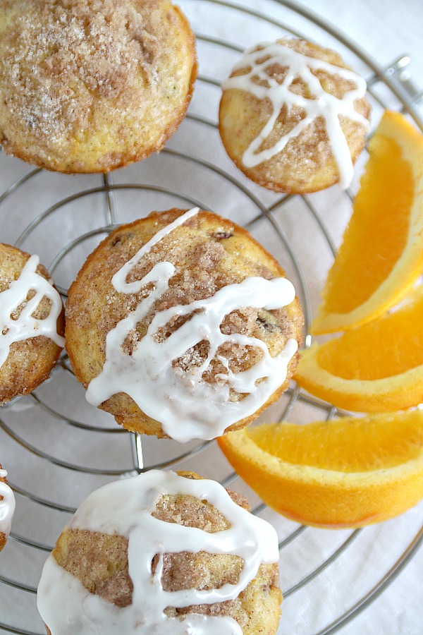 Orange cranberry streusel muffins are a favorite breakfast, coffee break or snack time treat. Orange juice, orange zest and orange marmalade give these muffins lots of flavor and the cinnamon streusel topping adds just the right amount of sweetness. Enjoy them with a drizzle of frosting or leave plain.