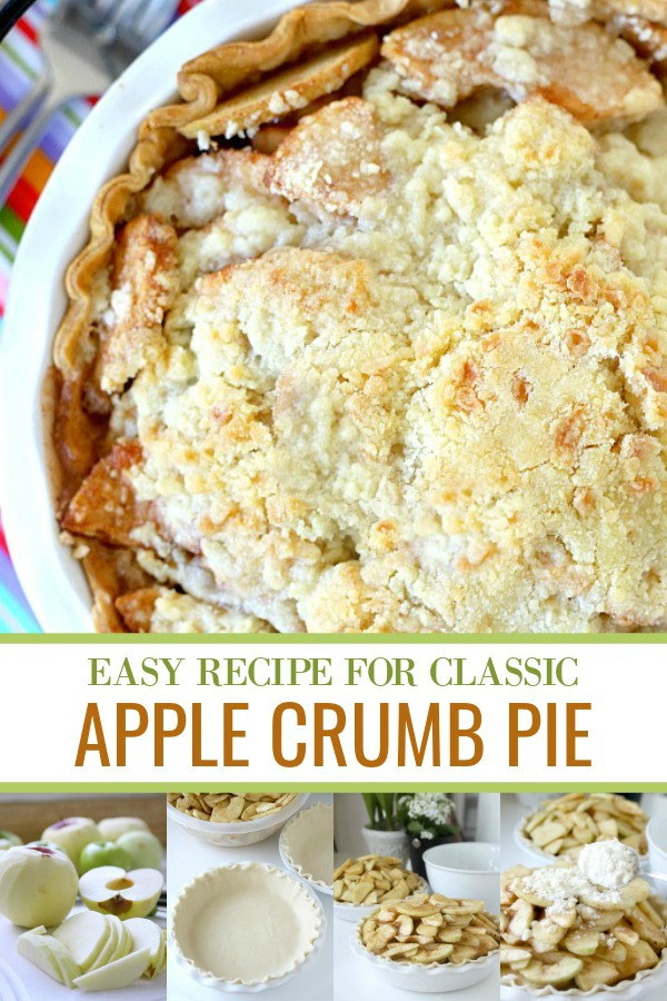 Apple crumb pie with its tender apples and sweet streusel topping is easy and delicious. Perfect dessert for 4th of July celebrations and desserts.