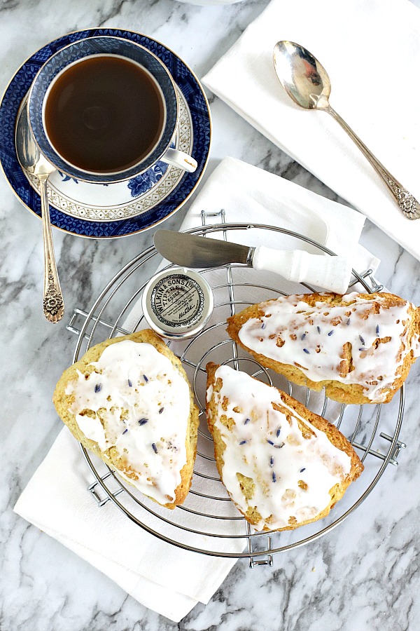 A lovely treat for a tea party, breakfast or snacking, sweet lavender scones use lavender buds to impart a hint of lavender flavor. Easy recipe to use the lavender in your herb garden.