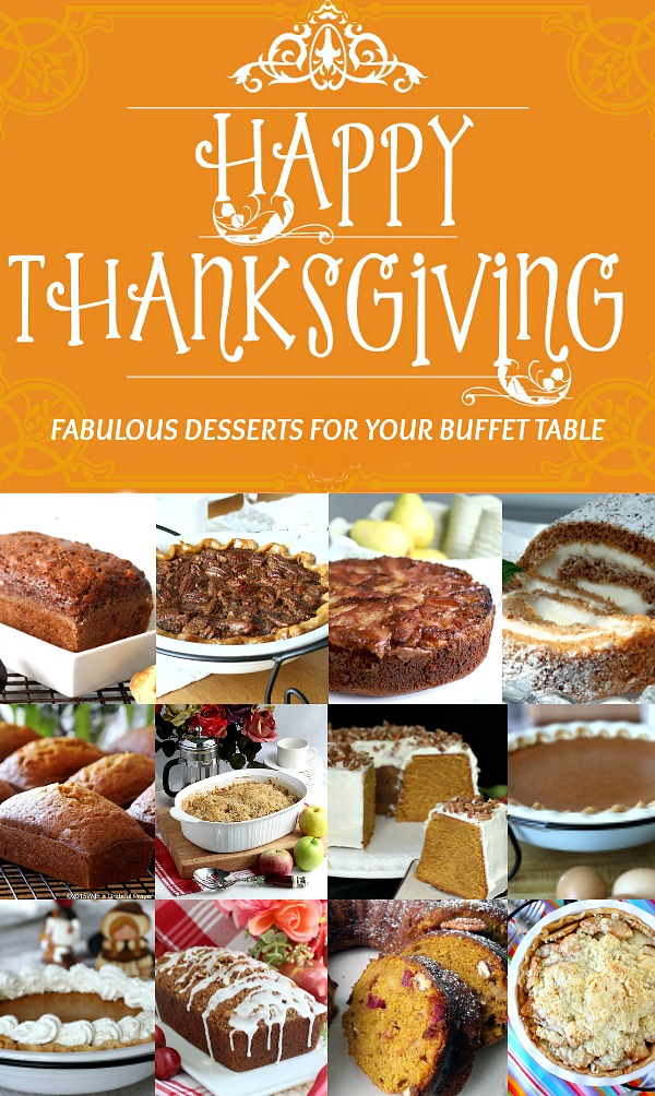 Choose one or many from this collection of classic and favorite Thanksgiving desserts as a perfect finish to your Thanksgiving dinner. A bounty of pumpkin and apple pies and cakes sure to please everyone and look so tempting on your buffet table. 