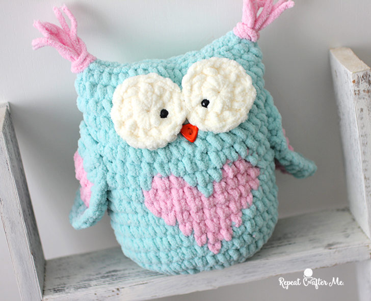 Valentine Heart Crochet Owl