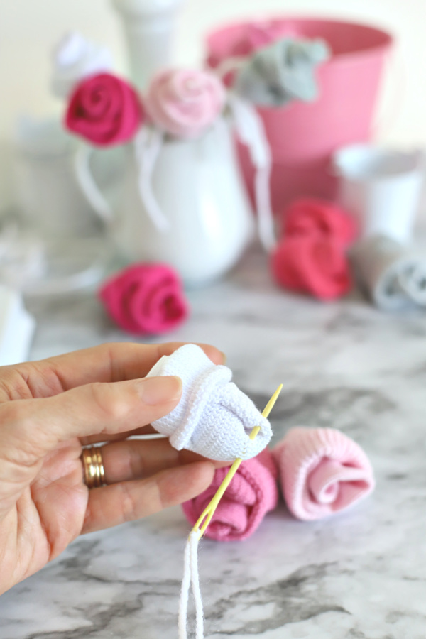 How to Make a Corsage Out of Baby Socks 