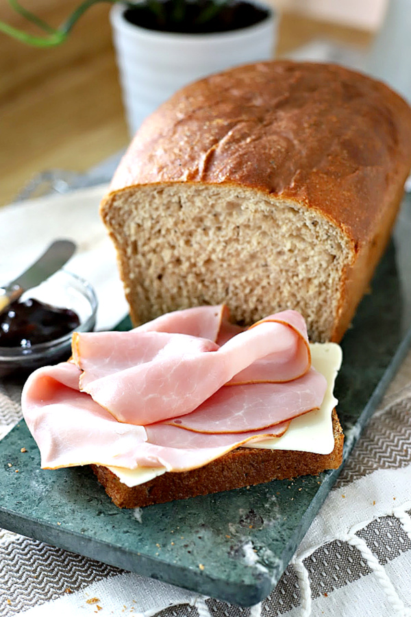 Try this easy recipe for healthy whole wheat bread with banana and honey. Use your bread machine for dough then shape and bake for a delicious, lightly sweet yeast bread. Slices well for sandwiches and makes a tasty ham and cheese deli lunch!