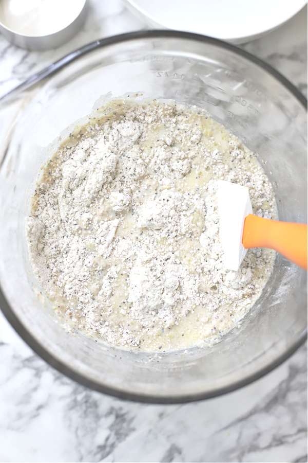 Poppy seed muffin batter