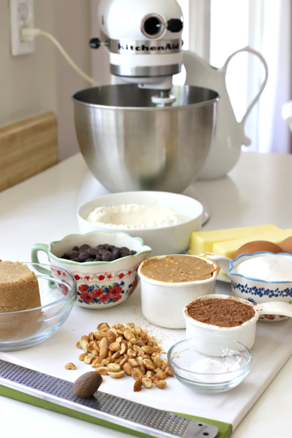 ingredients for chocolate peanut butter cookies