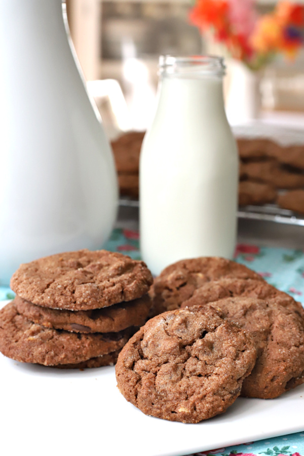 Do you ever get a craving for a delicious, crunchy cookie? Something to satisfy a sweet tooth with a cold glass of milk or hot cup of coffee?  Chocolate peanut butter cookies hit the mark combining two favorite ingredients. creating a cookie that is crisp on the outside with a chewy center.