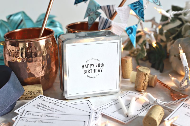 Celebrate with a personalized gift of birthday memories note cards, one for each year of their life. FREE printable for messages and wishes.