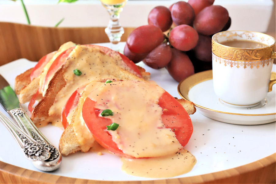 A quick & easy recipe for Welsh rarebit (or rabbit) is a British dish of a cheddar cheese and beer sauce spooned over toast for an elegant brunch, breakfast or lite dinner.